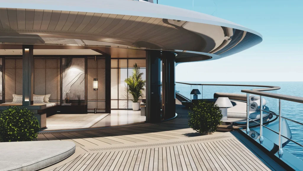 Designer unveils luxurious 328ft superyacht slash gigayacht concept with 10 guest cabins, two Jacuzzis and a helipad
