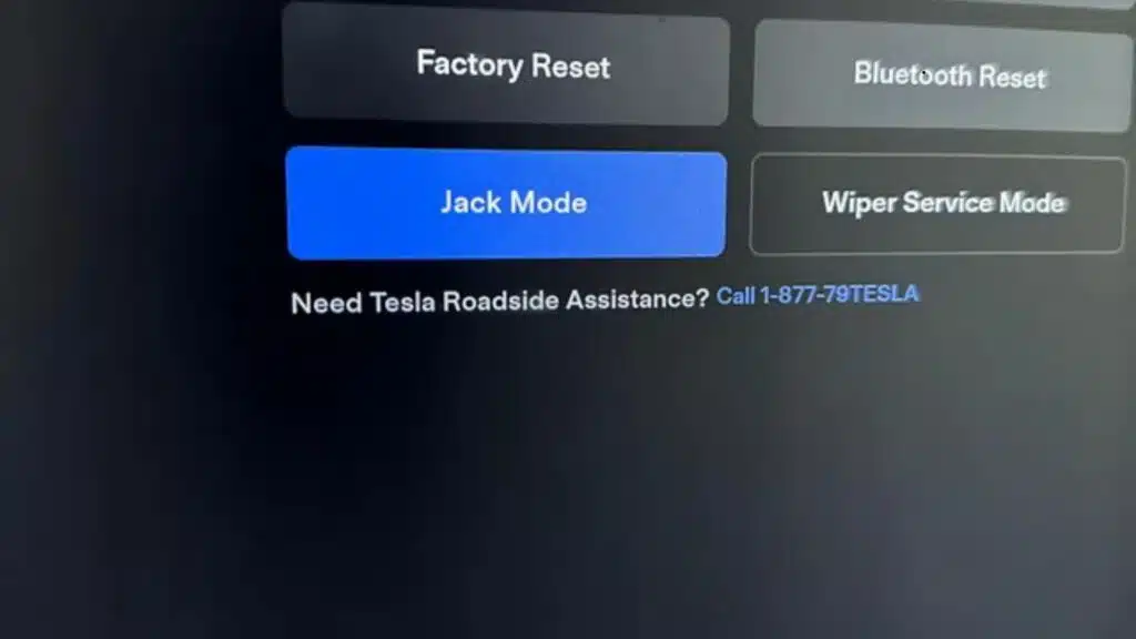 "Jack mode" is required to be activated on a Tesla before lifting it.