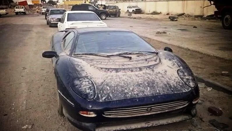 A rare Jaguar XJ220 with just 900km on the clock was found abandoned in the Qatari desert - once the fastest car in the world, now left to rot