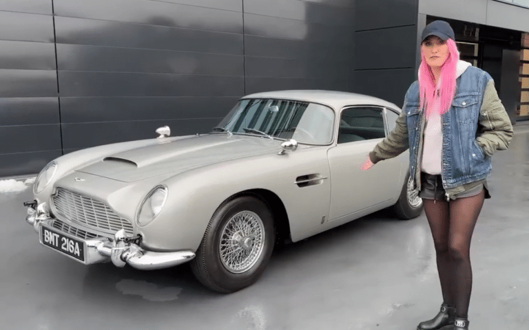 Supercar Blondie checked out James Bond Aston Martin DB5 and found cool surprise in the trunk