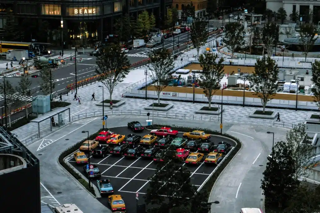 Japan has a custom of parking further away from an exit if you arrive early