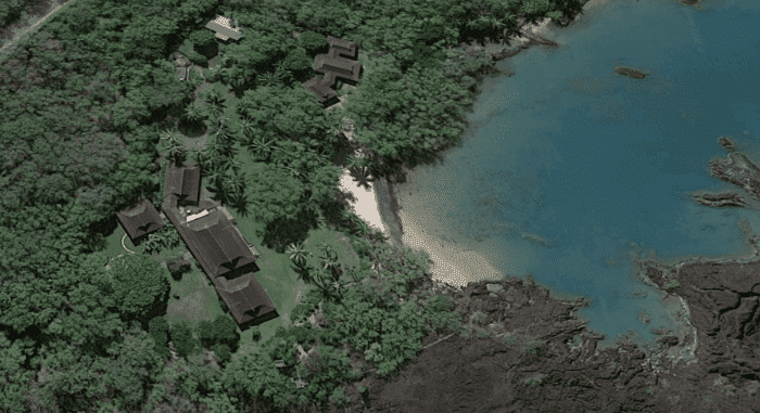 An aerial view of Jeff Bezos and Lauren Sanchez's Maui property.