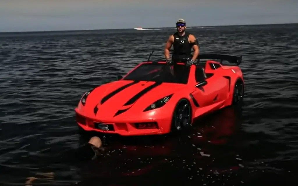 YouTubers have their floating supercar pulled over by police who have one question for them