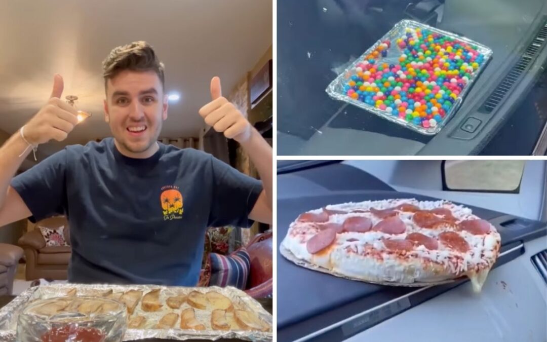 Man cooks all of his meals on the piping hot dashboard of his car… and the internet is hooked