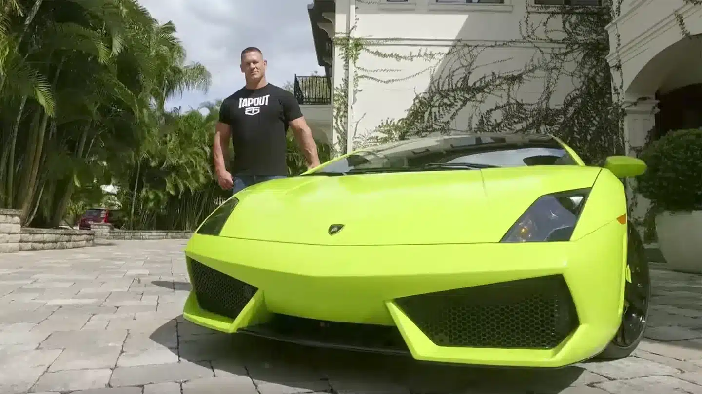 John Cena with his Lamborghini Gallardo