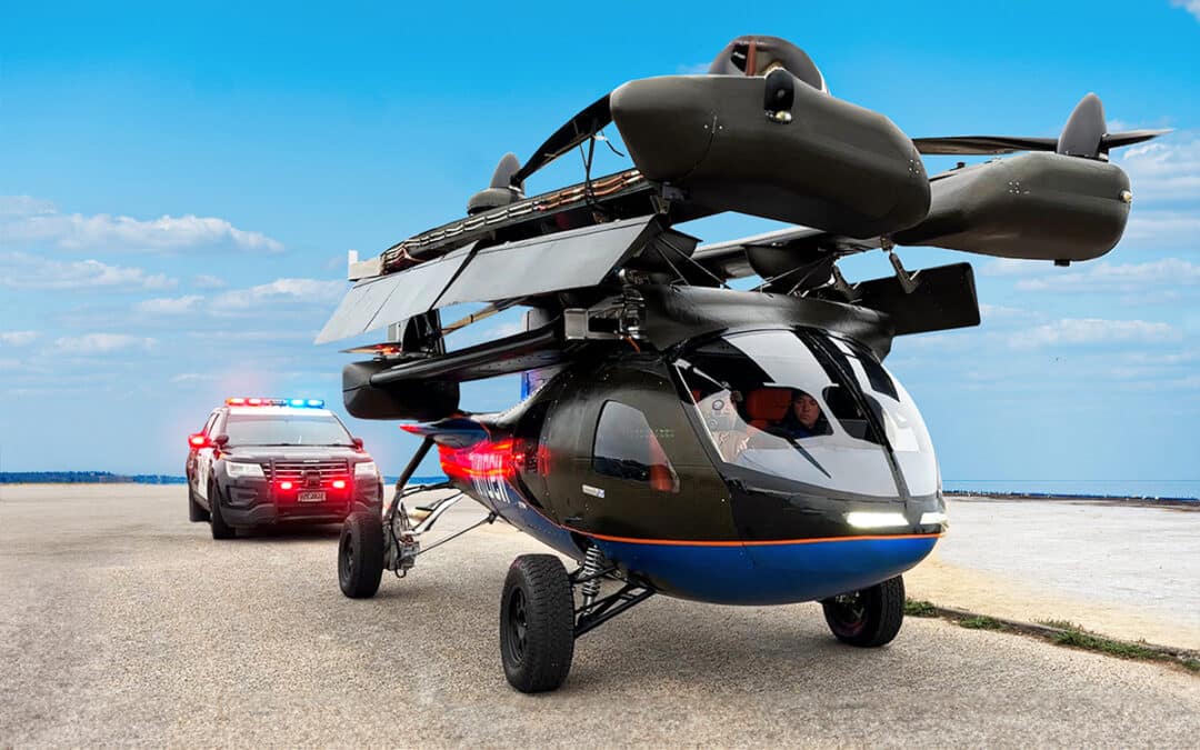 Confused police stop the ASKA A5 flying car at Pebble Beach