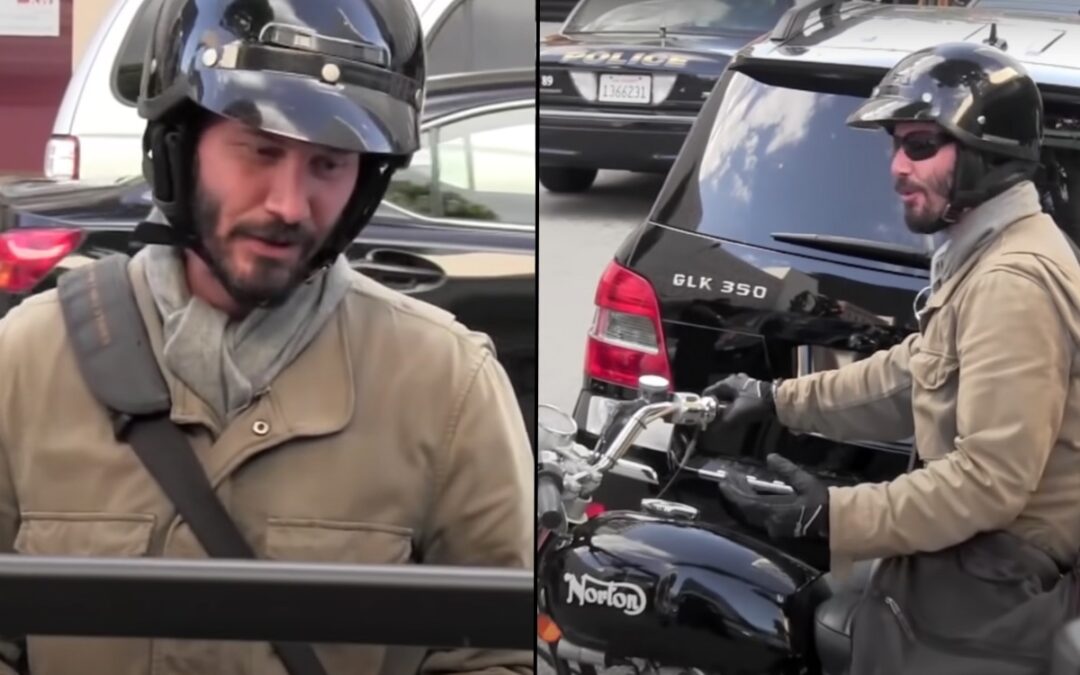 Remember when Keanu Reeves had the best reaction ever to a driver backing into his prized motorbike?