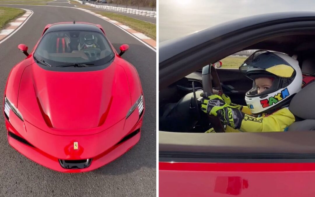 Boy, 3, rips his parents’ $550,000 Ferrari around the track