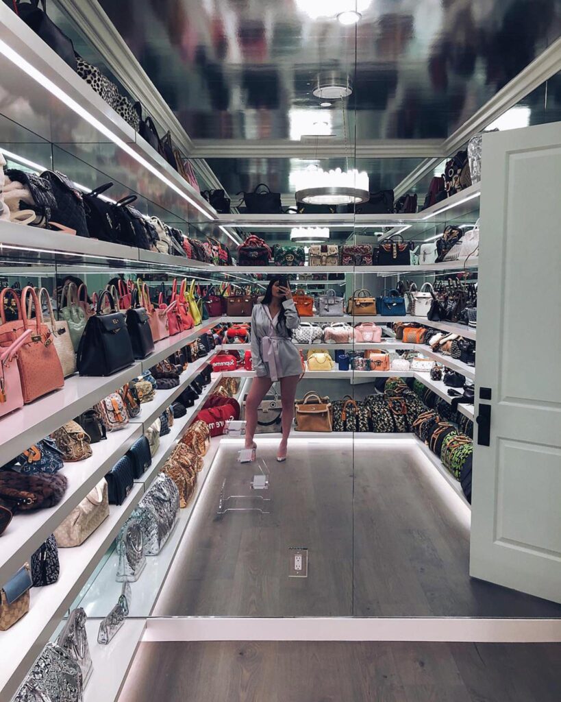 Her handbag closet is epic