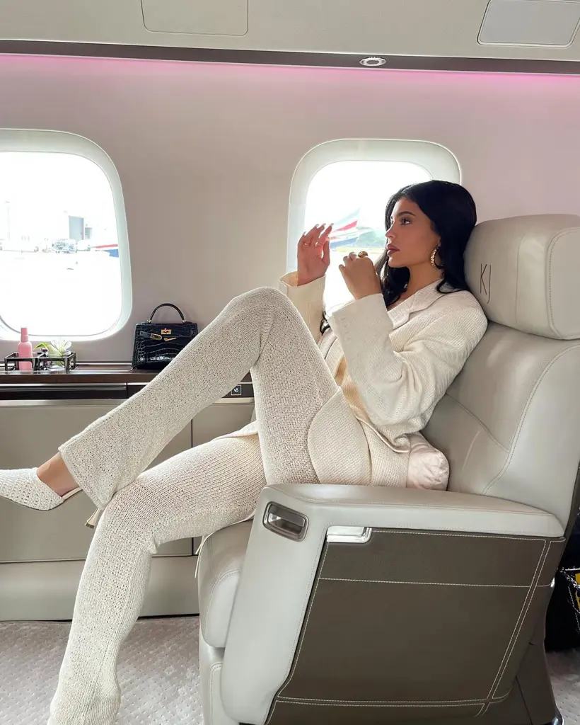 Kylie in her private jet