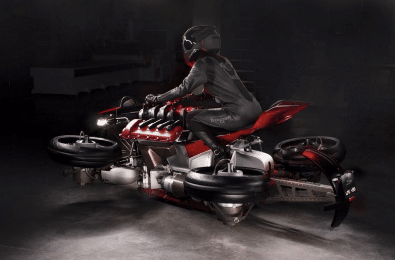 Wild Flying Motorcycle Transforms Into A Hoverbike