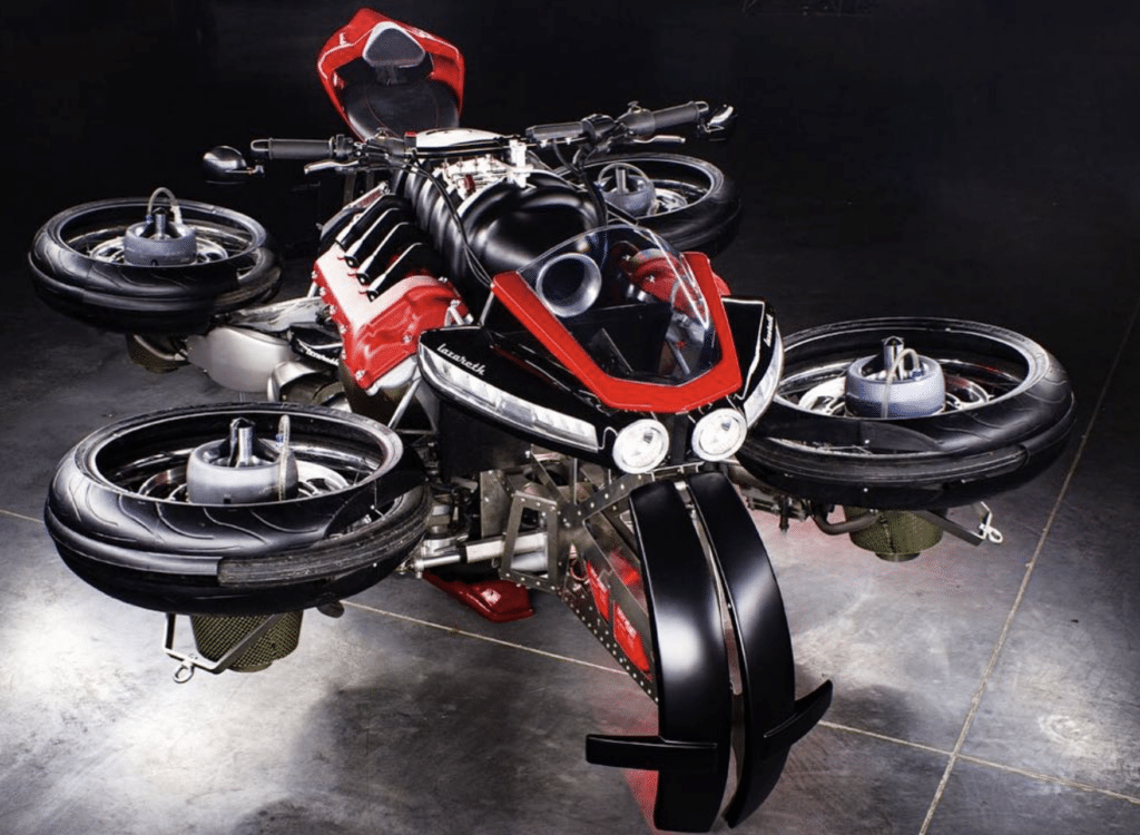 Engineer built wild flying motorcycle that transforms into hoverbike