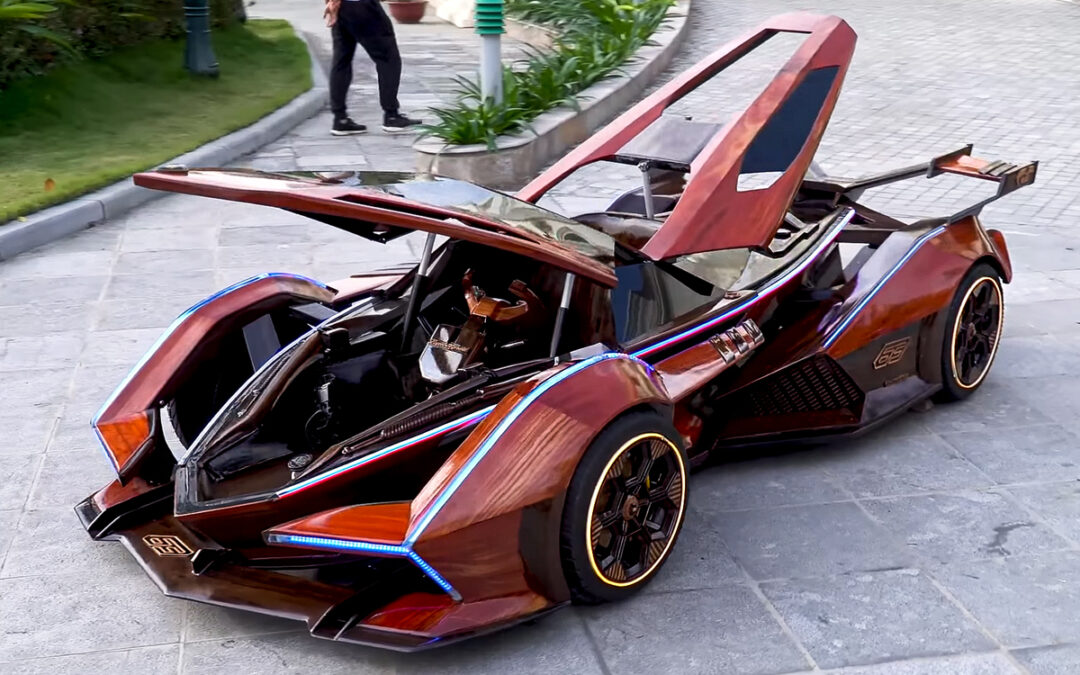 Dad builds insanely cool Lamborghini Vision GT out of WOOD
