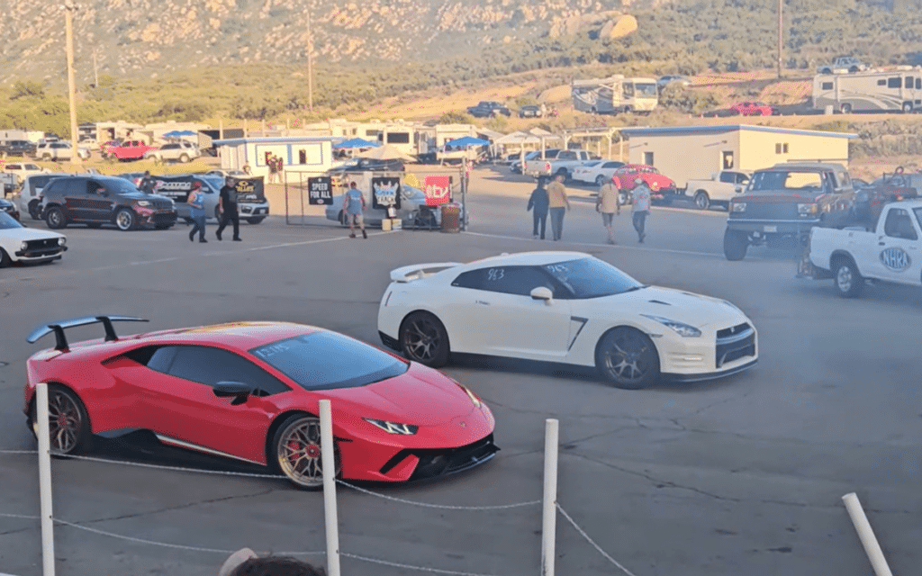 Lamborghini Huracán Performante faces modded Nissan GT-R in drag race, it only lasted seven seconds