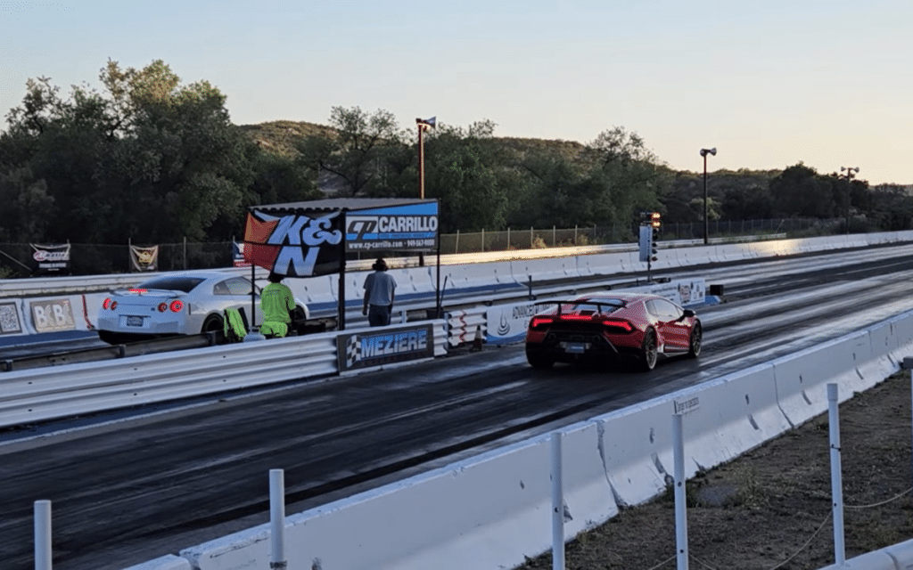 Lamborghini Huracán Performante faces modded Nissan GT-R in drag race, it only lasted seven seconds
