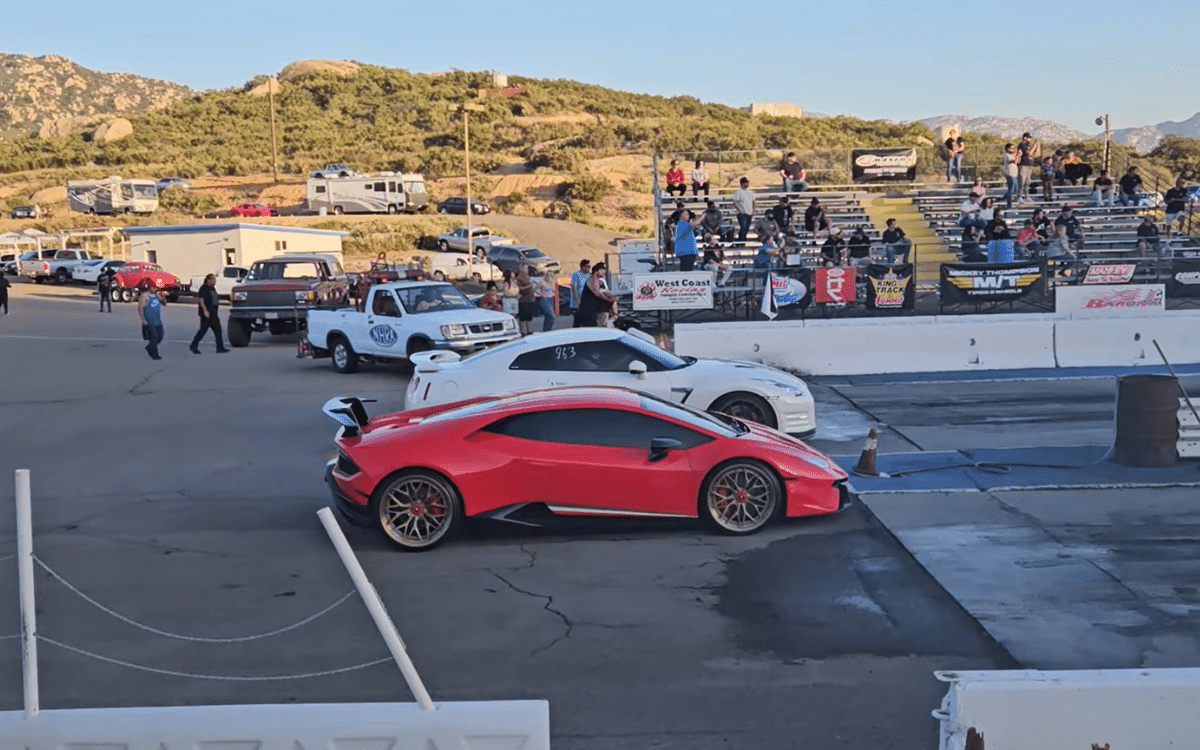 Lamborghini Huracán Performante faces modded Nissan GT-R in drag race, it only lasted seven seconds