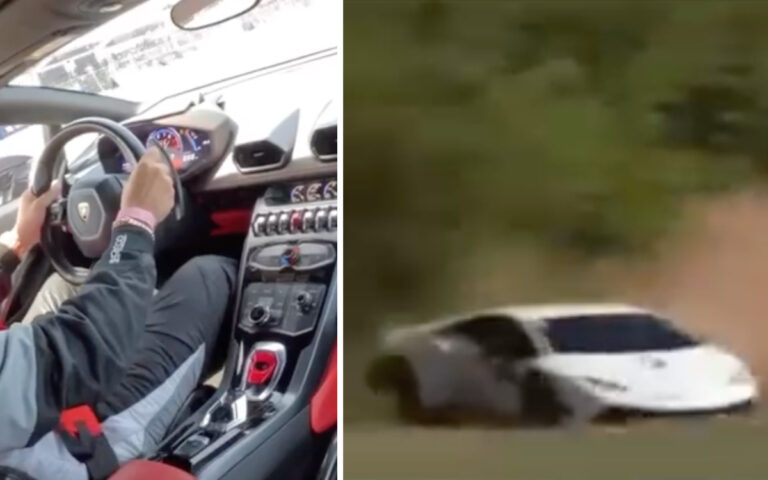 Lamborghini Huracán close call