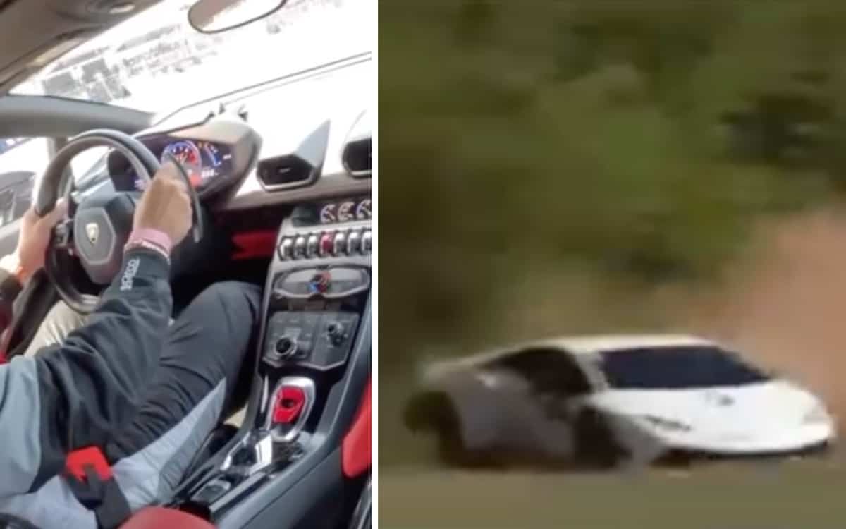 Lamborghini Huracán close call