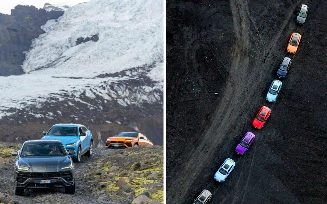Convoy of Lamborghini Urus take on Iceland’s off-road terrain