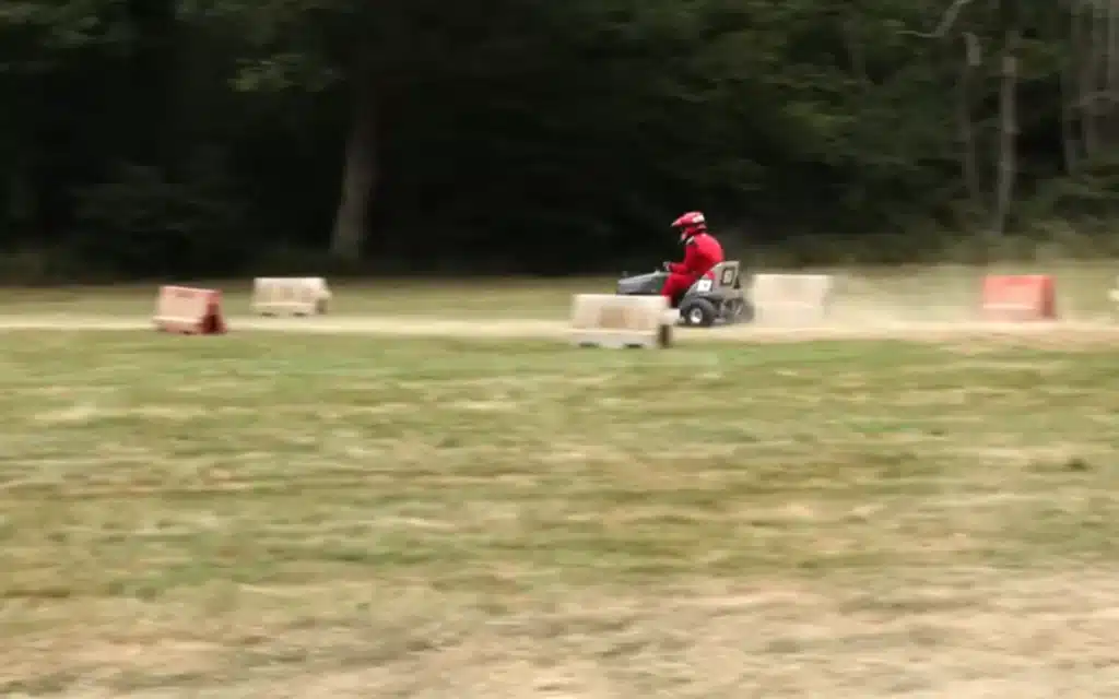 YouTuber Max Fosh sneaks F1 driver Jack Aitken into a lawnmower race, only for locals to outdrive him and claim bragging rights