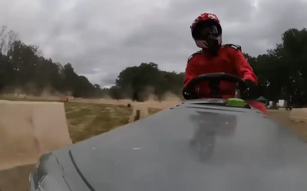 YouTuber Max Fosh sneaks F1 driver Jack Aitken into a lawnmower race, only for locals to outdrive him and claim bragging rights