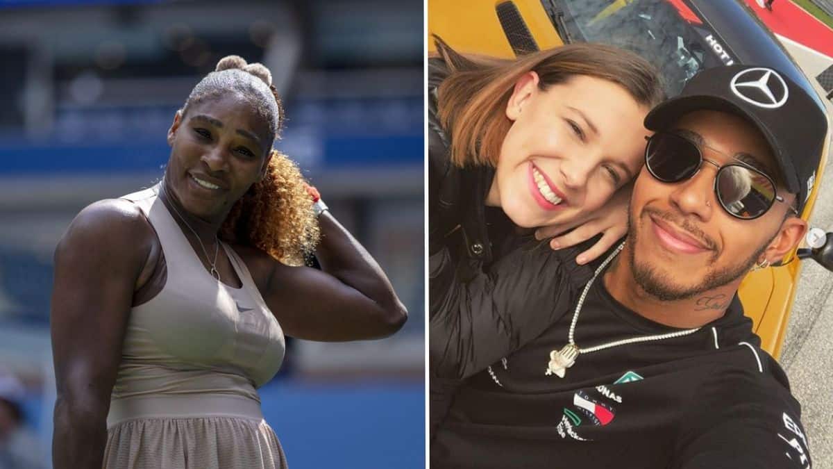 Serena Williams and Lewis Hamilton (pictured right with Millie Bobby Brown).
