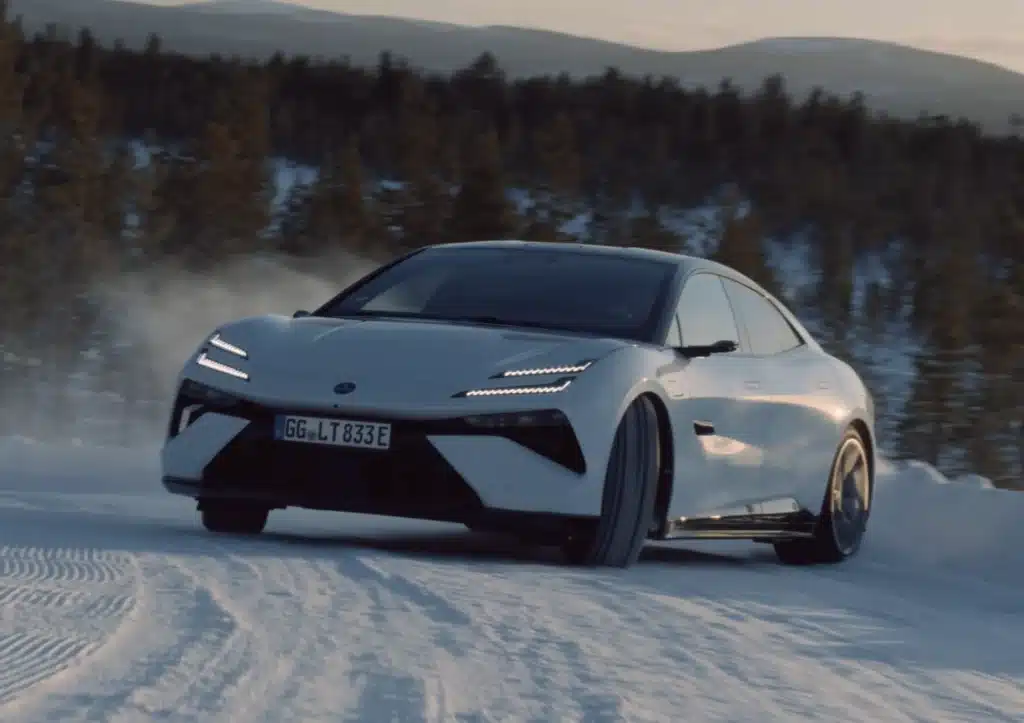 The pictures of the new Lotus Emeya gliding through the snow are spectacular