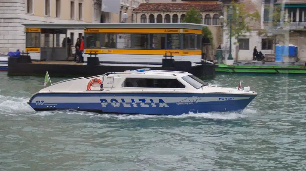 Luxury boats used by Italy police