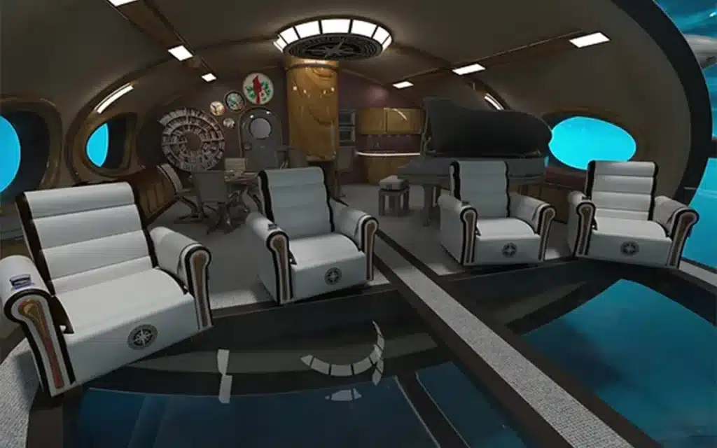 This luxurious submarine is called the deep sea dreamer