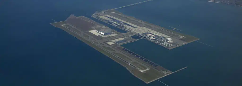 Kansai International Airport floating airport in Japan is slowly sinking