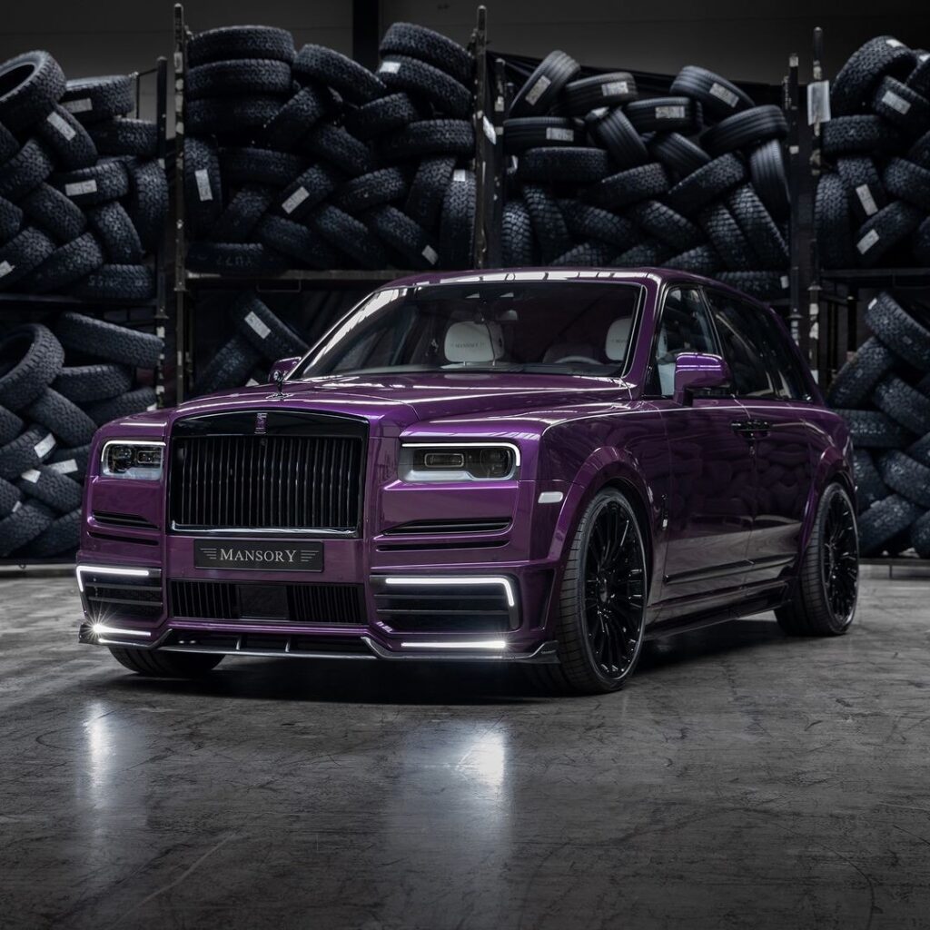 A purple Rolls-Royce Cullinan