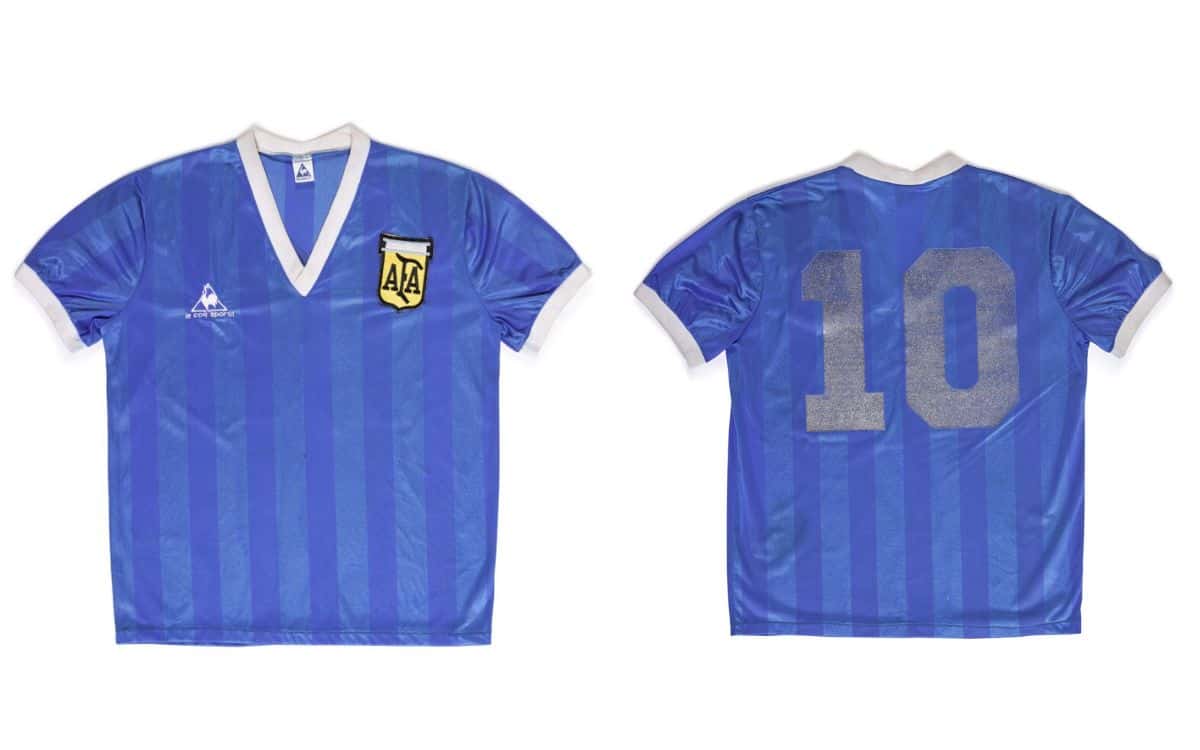 Pictured is the front and back of the Maradona jersey.