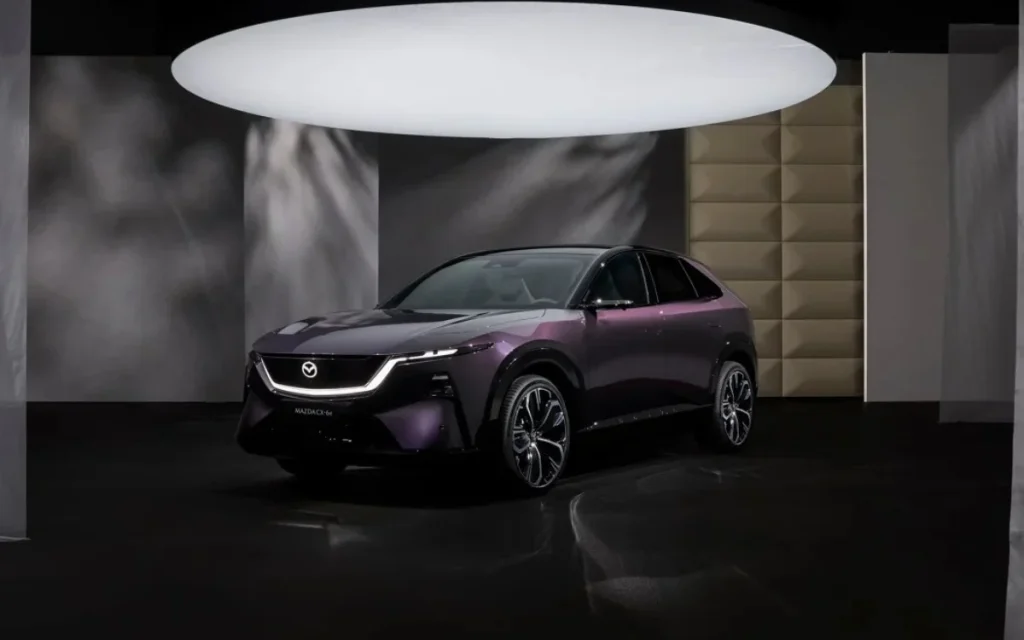 Mazda has revealed its new CX-6e electric SUV, featuring a color-shifting Nightfall Violet paint and marking a bold step in the brand’s EV direction