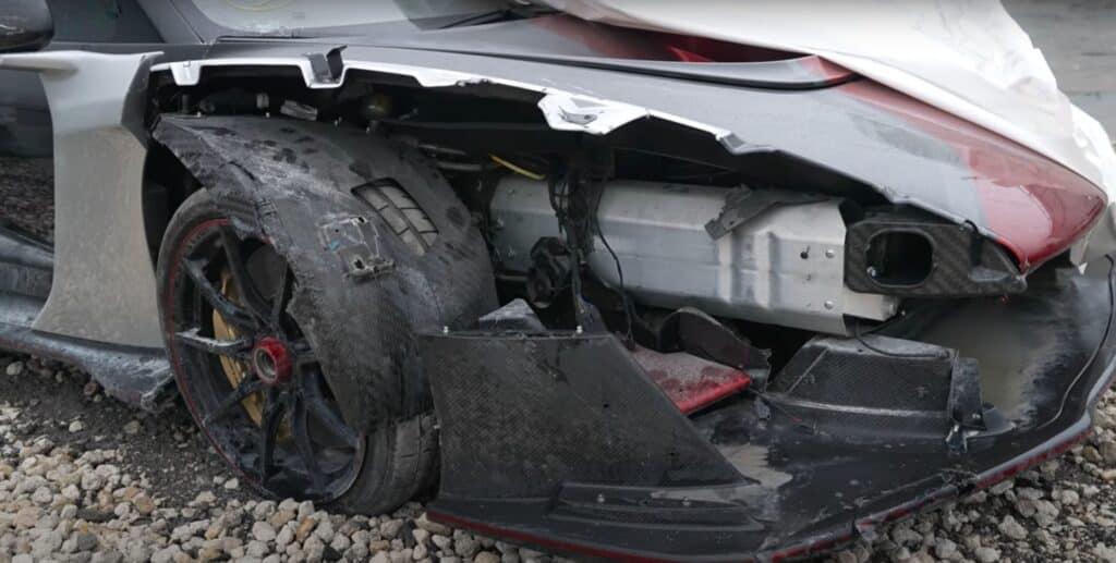 McLaren Senna hypercar found at Miami junkyard damaged