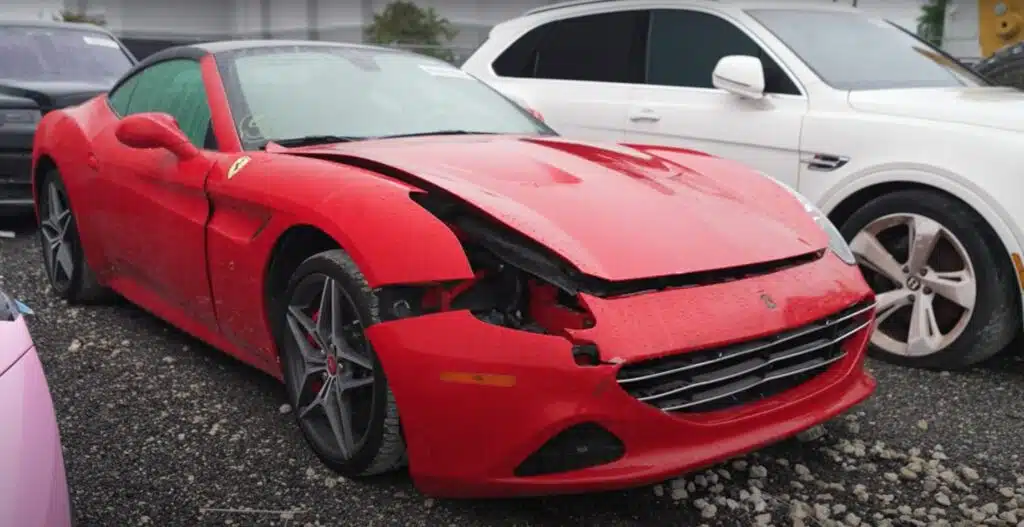 Ferrari California at Miami junkyard