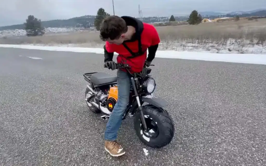 American turbocharged Amazon's cheapest pocket bike and we don't recommend you try this at home