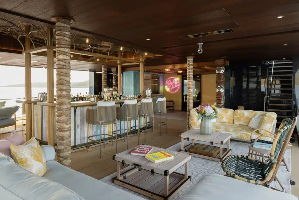Martin Garrix festival afterparty is a yacht with a slide, cinema-inspired lounge and tropical bar