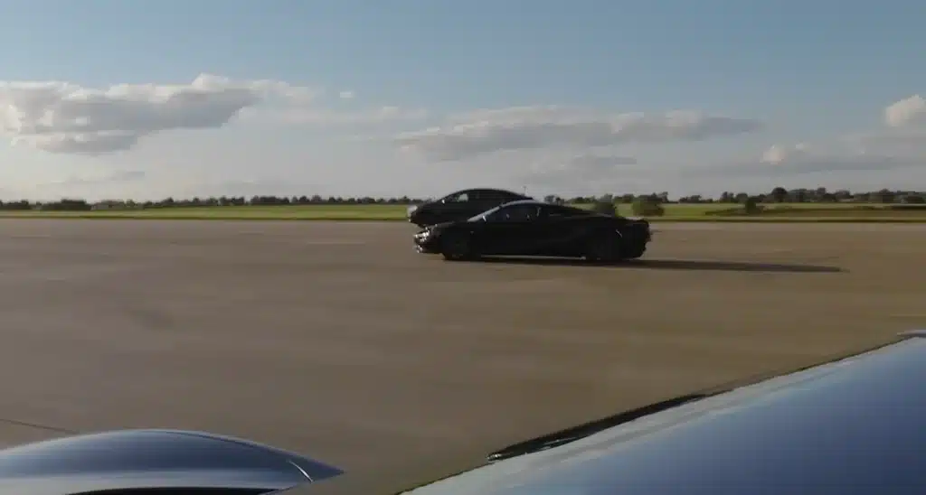 Tesla Model X drag race McLaren 750S Ferrari 296 GTS