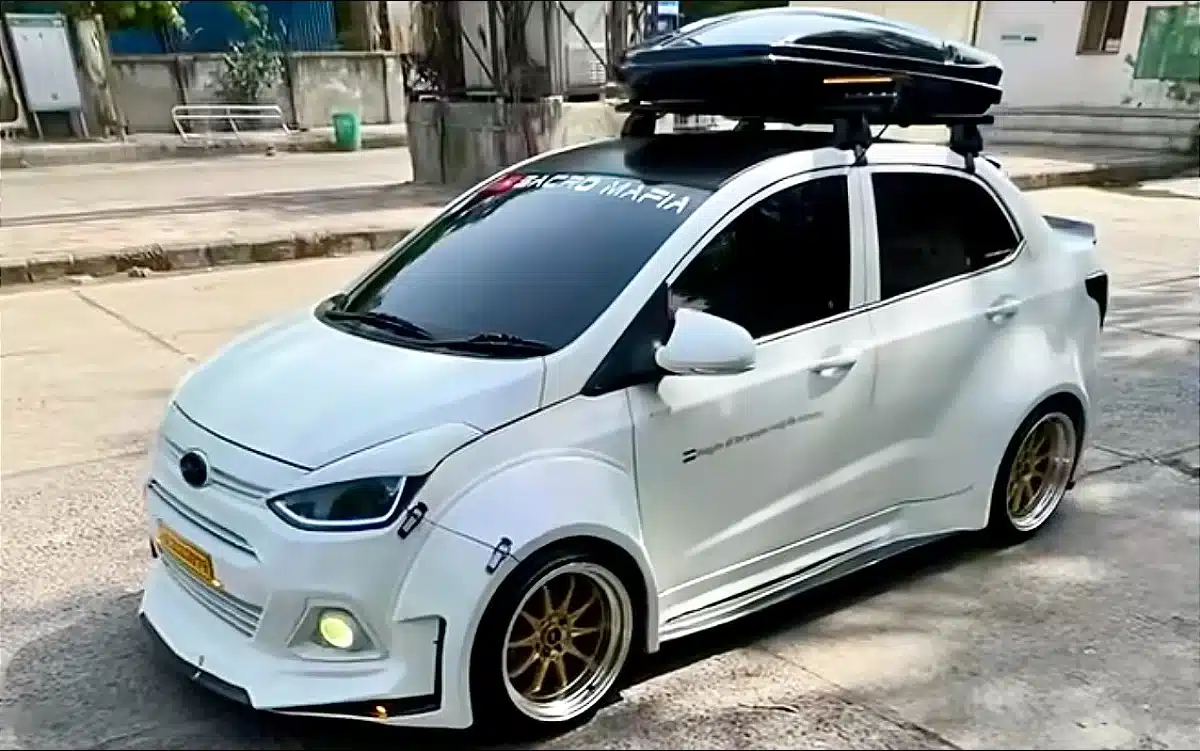 Uber driver has tried to modify his Hyundai Xcent to look like a Tesla