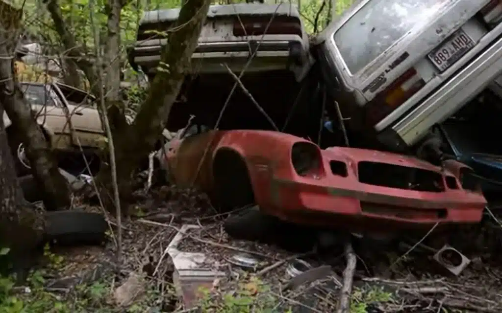 Thousands of cars discovered packed in the woods on mountain side in East Tennessee