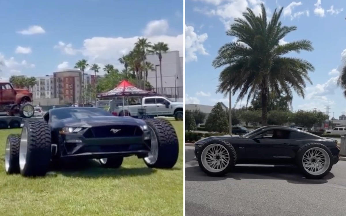 Mustang with wildly modded wheels splits opinion on social media