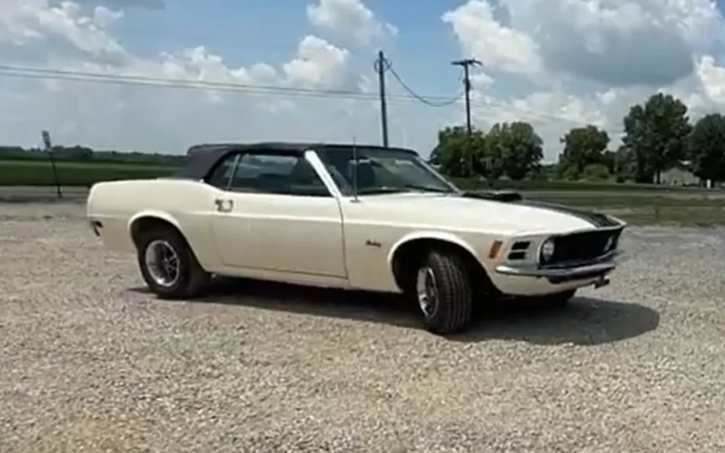 This 1970 Ford Mustang Cobra Jet is one of the rarest examples in the world and has held up incredibly well, albeit with a new Wimbledon White paint job