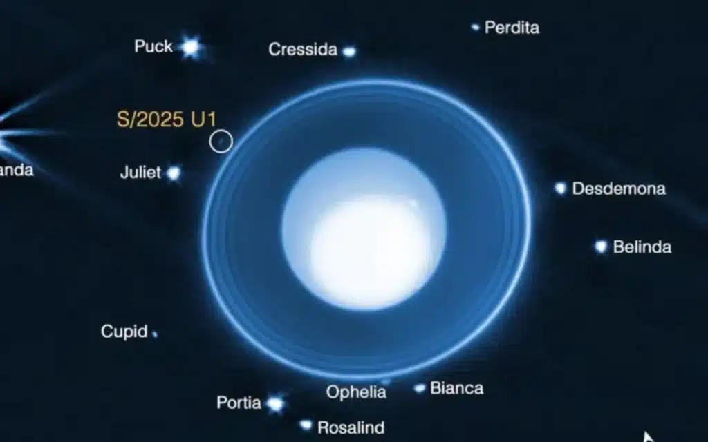 NASA’s James Webb Telescope has discovered a tiny new moon orbiting Uranus, hidden in its rings and missed by every telescope before