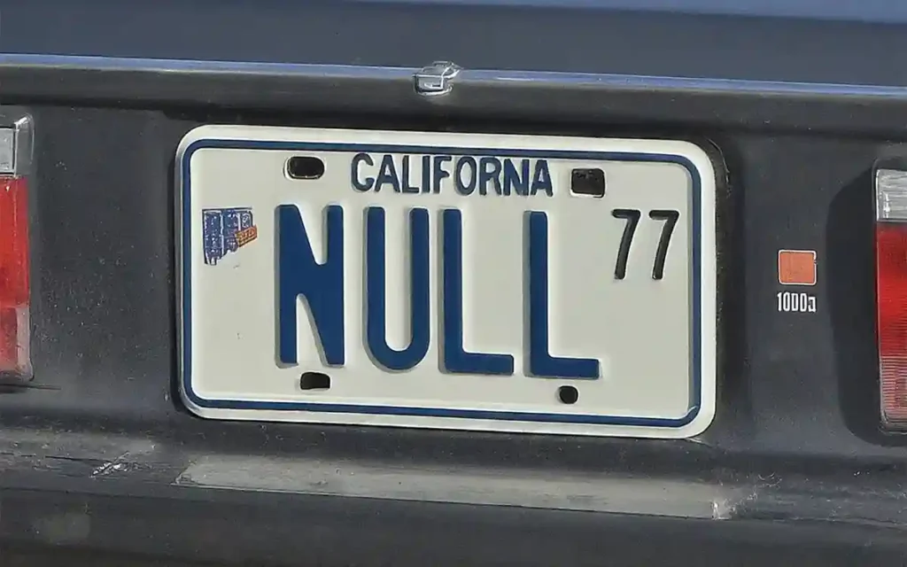 california man license plate