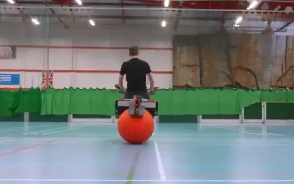 A YouTuber has created this unique omnidirectional bike that uses spheres in place of regular wheels, so it can balance and drift in any direction