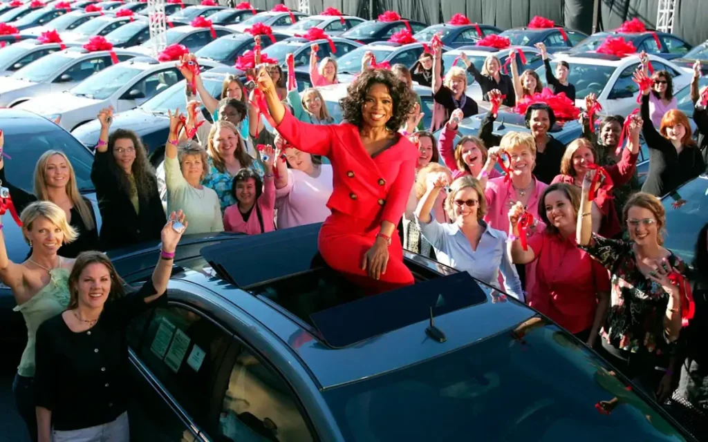 Oprah Winfrey reveals the clever trick she came up with to stop people guessing the Pontiac car prize before iconic 'You get a car!' moment