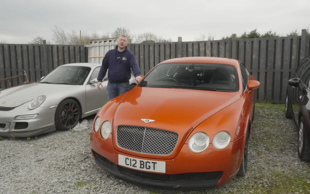 A YouTuber decided to peel the bright orange wrap off his cheap Bentley Continental GT and see what secrets the luxury coupe had been hiding for years. 