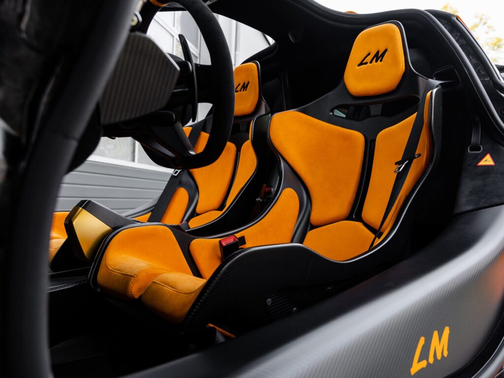 orange McLaren Senna LM, interior seats
