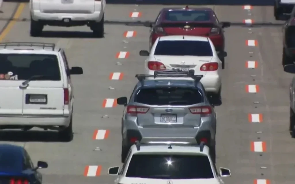 Bright orange lines are popping up on US freeways, helping drivers spot construction zones faster and stay safer on the road