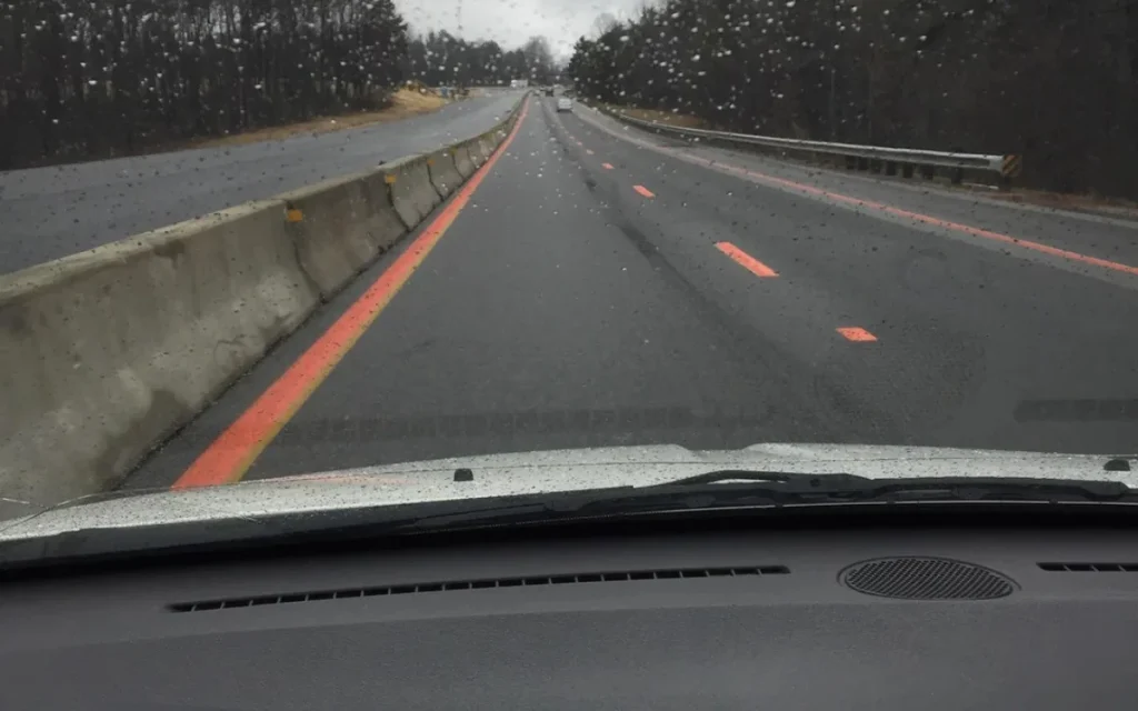 Bright orange lines are popping up on US freeways, helping drivers spot construction zones faster and stay safer on the road